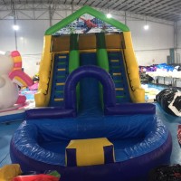 Inflatable water slide with painting cover pool for sale